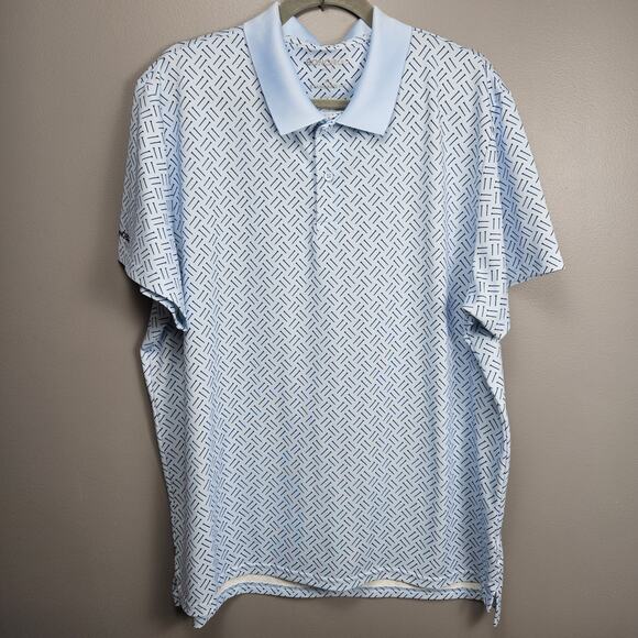 Bonobos Golf XL Standard Fit Blue Pattern Performance Polo Shirt Moisture Wick - Picture 2 of 7